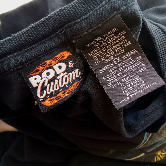 XL Vintage T-shirt Hot Rod & Custom Car Graphic Long Sleeve 1990's Distressed - Picture 9 of 9